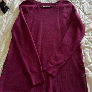 Long sleeve cranberry thermal top